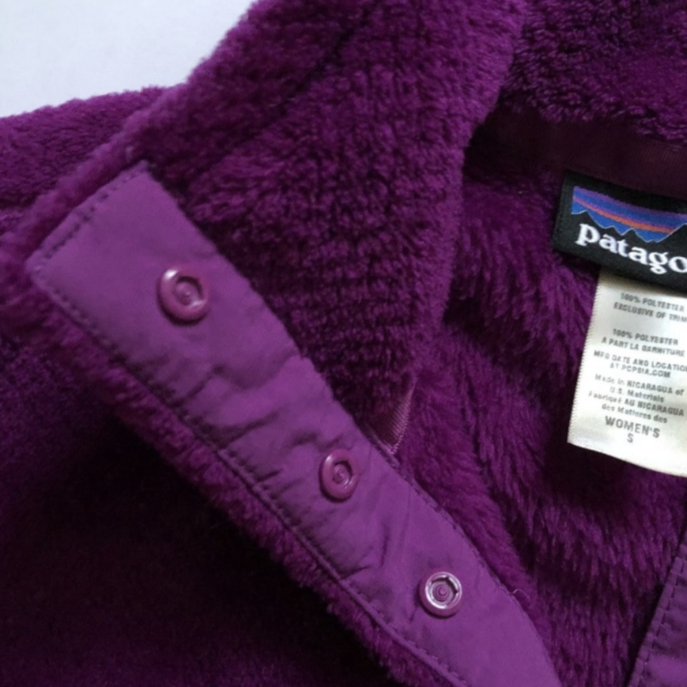 Patagonia Re-Tool Polartec Fleece Purple Snap Top S